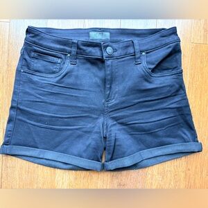 Kut from the Kloth Black Cuffed Denim Shorts Size 6 Short